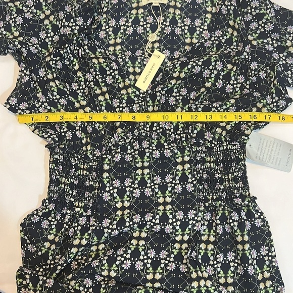 Max Studio Floral Flutter Sleeve Ruffle Midi Dress Size Medium - Picture 9 of 11